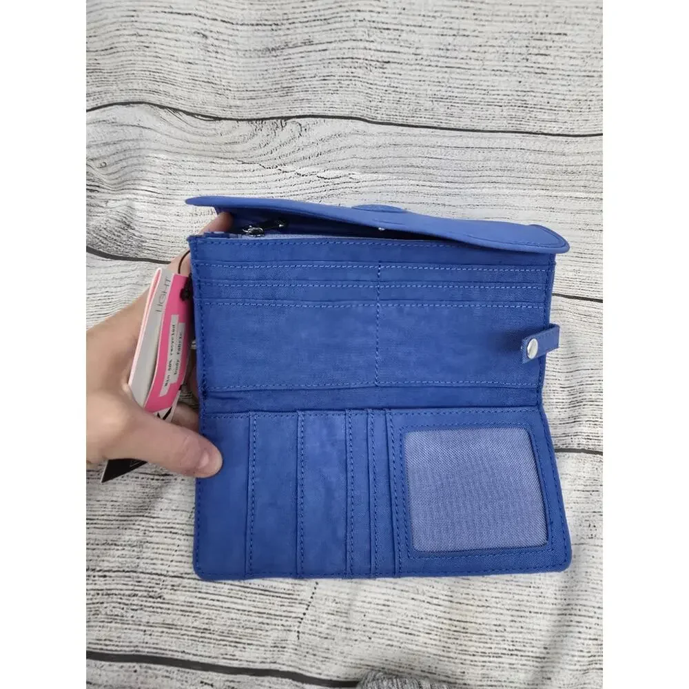 Kipling Money Land Snap Wallet RIFID Havana Blue